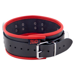 The Red Collier en cuir avec 3 Anneaux D Rouge